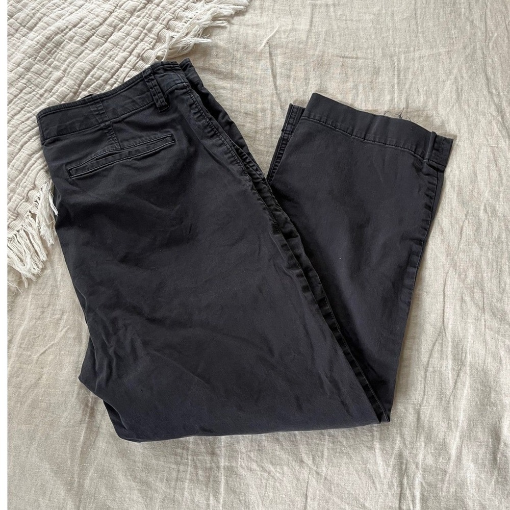 Everlane Chino Pant Womens 12 Black Cropped High Rise
